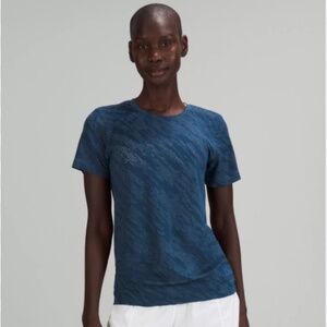 Lululemon Swiftly Tech Relaxed-Fit T-Shirt - Painted Camo Mineral Blue / River